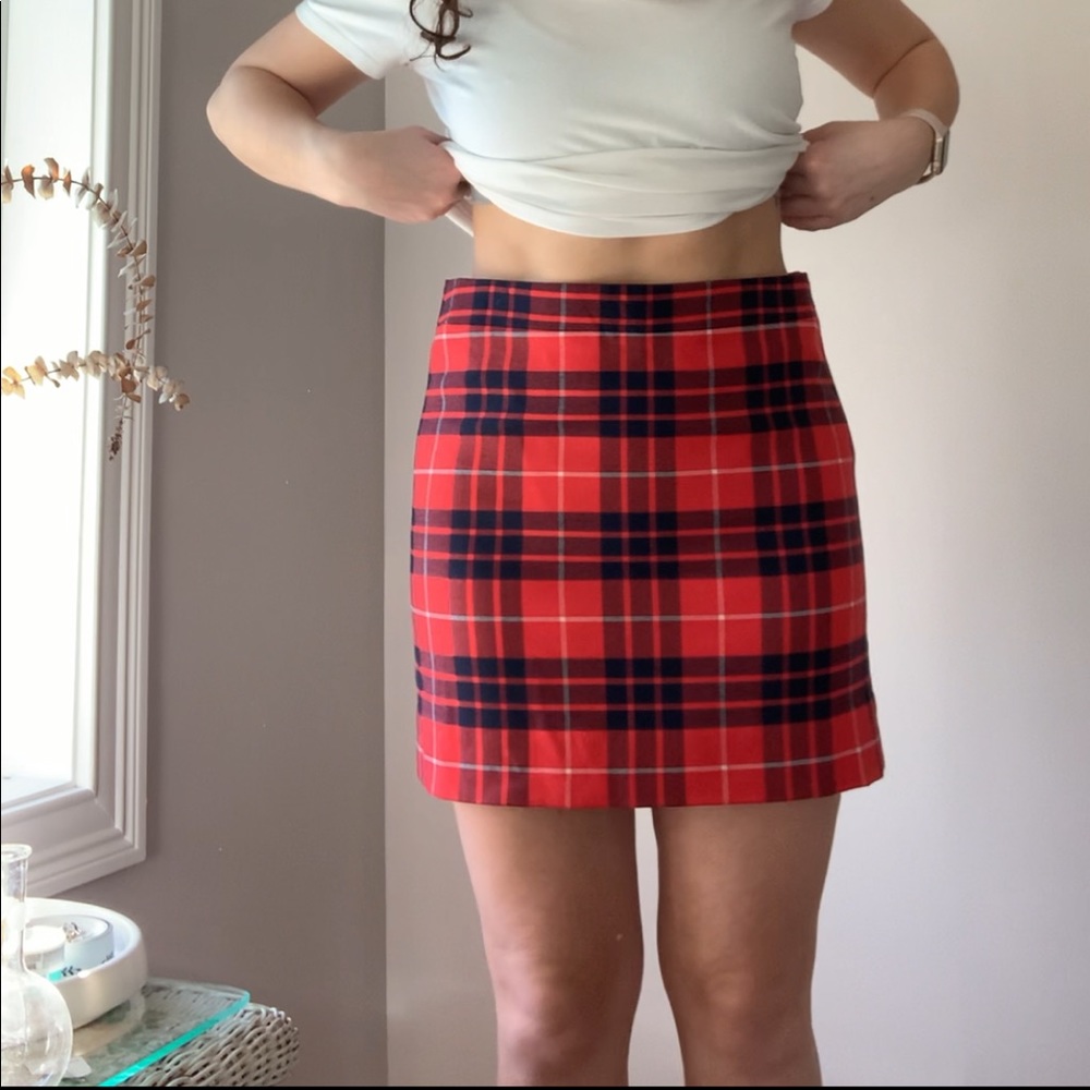 Vintage plaid mini skirt